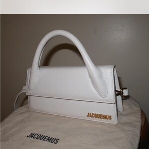 Jacquemus White Mini Bag with Gold Logo